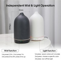 Diffuseur d'huiles essentielles en céramique électrique 100 ml avec lumière LED, fabrication artisanale, aromathérapie pour hôtel, voiture, utilisation directe en usine
