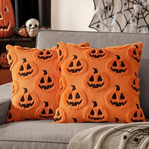 Fodere per cuscini decorative stagionali, federe quadrate colorate con fantasmi, zucche e Babbo Natale per feste in casa - Product Image 2
