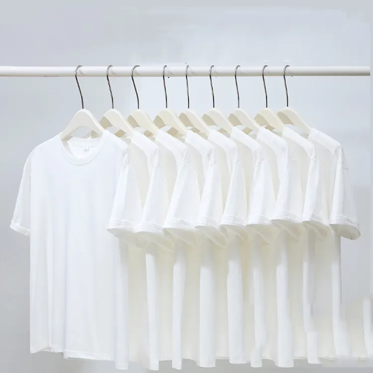 ユニセックススタイル140g高品質blancs en gros xxl 100% バルクニュールートコットンブランドメンズオムホワイトTシャツ