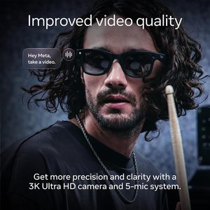 Lunettes intelligentes Ray-Ban Meta Gen 2 Wayfarer noir mat 3K Ultra HD avec assistant IA et appels téléphoniques pour hommes et femmes - Product Image 4