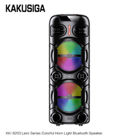 KAKUSIGA Speaker BT lampu Led portabel, Speaker pesta Bass besar, kotak Subwoofer nirkabel dengan mikrofon 2023