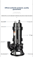 Pompe à eaux usées submersible avec broyeur 5,5 CV en fonte, résistante à la corrosion, anti-colmatage, pour le rejet de particules solides en élevage
