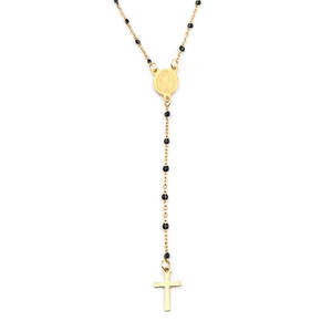 Chapelet catholique en acier titane plaqué or 18 carats, bijoux religieux chrétiens, collier avec croix totem, cadeau d'église - Product Image 3