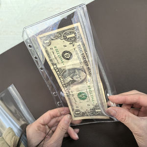 ألمانيا الأكثر مبيعاً شفاف ممتاز PVC فضفاضة ورقة Umschlage Ohne سحاب Budgettasche Zipless Hullen A6 رابط ميزانية فرو شفاف - Product Image 3