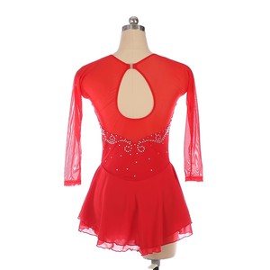 Gaun seluncur es anak perempuan, Gaun <span class=keywords><strong>Roller</strong></span> Skating, gaun Leotard dansa balet, Gaun rok seluncur es - Product Image 2