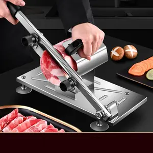 Moongiantgo Manual Frozen Meat Slicer Bone Short Rib Cutter Chicken Chopper  Machine 13.5 Inch Double Blade Heavy Duty Guillotine Biltong Cutter for