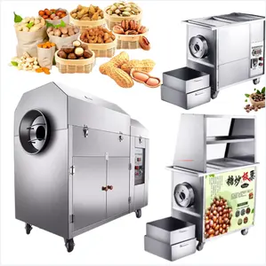 Big small scale peanut electric bean household vegetable air dry nut oil seeds gas chestnuts roaster pot nuts roasting machine