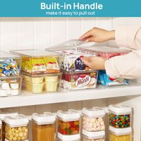 Boîte en plastique transparente pour réfrigérateur JX, rectangulaire, pour fruits et légumes, réfrigération, qualité alimentaire, empilable, rangement de cuisine