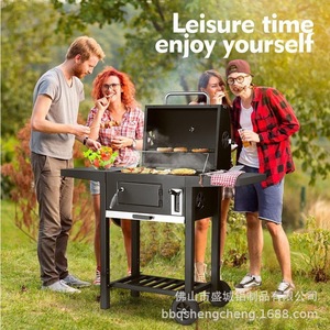 Double Sided Charcoal Grill 109Cm With Smoker Function Outdoor BBQ Trolley - Product Image 4