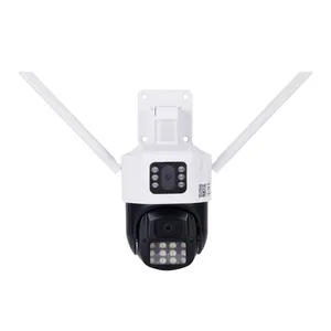 2023 Hot Sale AI Tracking Dual Lens 4G Surveillance CCTV Camera ICSee 5MP Wireless WiFi Security Network Outdoor Street Camera