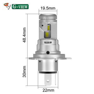 Gview GMX Mini taille LED feux de croisement feux de route 10000LM plus lumineux 60W H4 ampoules de phare LED - Product Image 2