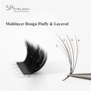 SP EYELASH 5D Wild Camellia Soft Easy Fan Extensions de <span class=keywords><strong>cils</strong></span> Sauvage Fluffy Messy 4D Ventilateurs multicouches Volume Lash Extensions Tray - Product Image 5