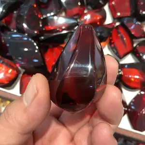 blood Amber Round multi-faceted angle bare stone ring Natural amber gem Loose amber Gemstones for Jewelry Settings