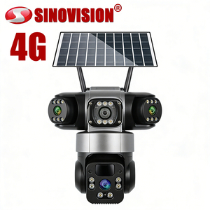 Caméra PTZ 360° à trois objectifs 4G 6MP personnalisée avec suivi IA et vision nocturne couleur intégrale, fabriquée en usine - Product Image 1