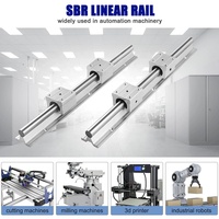 Kit de Rodamientos Lineales de Precisión SBR20, Guías de Eje de Movimiento Lineal de Acero Cromado y Bloque de Rodamiento SBR20UU para CNC Automatizado