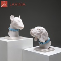 Tête de mannequin en fibre de verre Lavinia pour chien et chat, sculpture moderne à poser sur table, statue pour animalerie et décoration intérieure, pose debout