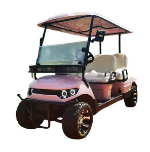Voiturette <span class=keywords><strong>de</strong></span> golf utilitaire électrique vintage rose à 4 places homologuée pour la route, <span class=keywords><strong>d</strong></span>'<span class=keywords><strong>occasion</strong></span>, pas chère, avec batterie et chariot <span class=keywords><strong>de</strong></span> <span class=keywords><strong>chasse</strong></span> - Product Image 3