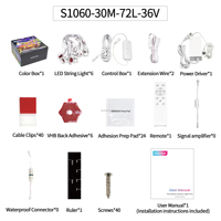 Nueva iluminación navideña permanente IP68 controlador Wifi casa exterior luces led pixel exterior luces navideñas permanentes