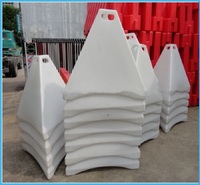 Bleu 680mm Floor Hazard Construction Safety Sign No Waist Triangle Barricade PE Plastic 3-sided Parking Warning Pyramid Cone