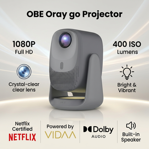 โปรเจคเตอร์พกพา OBE <span class=keywords><strong>Oray</strong></span> Go 400ISO Full HD โฮมเธียเตอร์ 1080P สมาร์ทมินิโปรเจคเตอร์ ระบบ VIDAA Geogle TV สำหรับโฮมซีเนม่า - Product Image 1