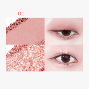 दोहरी रंग दृष्टि पैलेट वॉटरप्रूफ लंबे समय तक चलने वाला मैट और ग्लिटर आंख छाया - Product Image 5