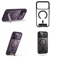 Nouvelle coque arrière transparente antichoc avec support magnétique pour iPhone 11 12 13 14 15 16 17 Pro Max, accessoires de téléphone en gros