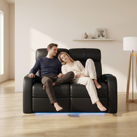 Canapé inclinable de luxe en cuir véritable à trois places, le plus vendu, avec mousse à mémoire de forme, pour home cinéma et salon, en bois