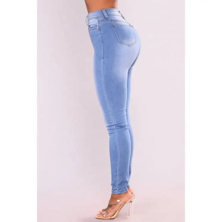Benutzer definierte Damen Premium-Qualität Bestseller Baumwolle Stretch able Washed Denim Slim Fit Jeans zum Großhandel Fabrik preis