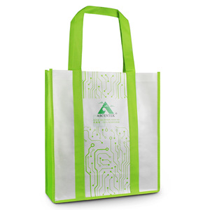 Sac à poignée personnalisé en non-tissé léger et réutilisable, avec bords contrastés et logo imprimé, idéal pour la promotion de marque lors des <span class=keywords><strong>Tech</strong></span> Summits - Product Image 2