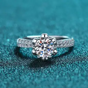 Новые кольца в форме ледяной королевы для женщин с муассанитовыми бриллиантами VVS 925 Серебряные модные ювелирные изделия обручальные кольца оптом и в розничной продаже