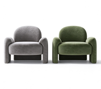 Fauteuil d'appoint sculptural moderne en tissu chenille, avec structure en bois massif, confortable pour salon, bureau à domicile ou salle de séjour