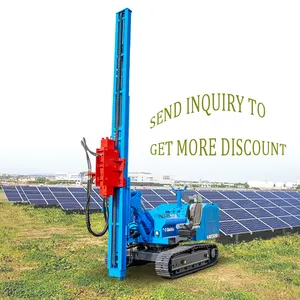 Equipamento de pileamento solar martelo piling, hidráulico solar micropilha motorista