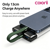 Câble flexible court de 13 cm Type-C vers C, transfert de données 20 Gbit/s, charge rapide PD 60 W, audio vidéo 4K 60 Hz pour ordinateur portable et téléphone