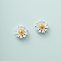 925 Sterling Silber zierliche Gänseblümchen Blumen form Ohr stecker Ohrringe Modeschmuck für Frauen Mädchen