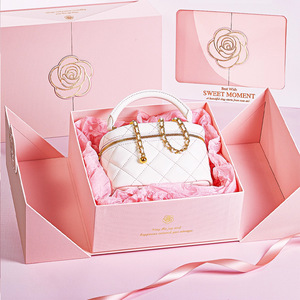 Caja de Regalo de Lujo Personalizable de Doble Puerta con Laminado Mate Bronceado, Papel Recubierto y Cartón Gris <span class=keywords><strong>para</strong></span> <span class=keywords><strong>Cumpleaños</strong></span> y Navidad - Product Image 3