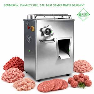 Hachoir à viande 2-en-1 avec grille en acier inoxydable, poignée latérale encastrée et pieds en caoutchouc pour hacher le bœuf, le porc, le poulet et préparer des galettes - Product Image 1