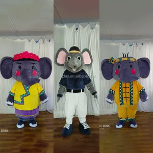 OEM fabrika 3D tasarım yüksek kalite özel gerçekçi fil karakter EVA peluş maskot hayvan kostümleri