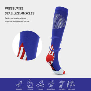 Calcetines de Compresión con Bloques de Color y Diseño de Panal de Abeja para Soporte de Pantorrillas, Ideales para Entrenamientos y Deportes Juveniles - Product Image 4