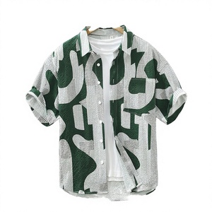 Chemises Hawaïennes d'Été <span class=keywords><strong>pour</strong></span> Hommes en Gros – Motif Patchwork, Écologiques, Respirantes, Séchage Rapide, Tissu Dobby, Col Rabattu, Coupe Ajustée - Product Image 1