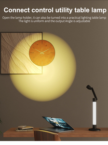 Modern Metal Smart LED Table <b>Lamp</b> with 360 Adjustable Beam RGB Color & Dimmable Via Rotation/WiFi TUYA APP <b>Control</b> Powered - Product Image 5