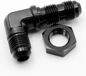 Adaptador de Conexión de Combustible para Mamparo, Aluminio, 90 Grados, 4, 6, 8, 10, 12 AN, Unión Macho con Abocardado, con Tuerca de Mamparo 4AN, 6AN, 8AN, 10AN, 12AN - Product Image 3