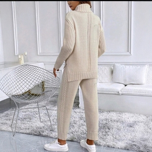 Conjunto de Suéter de Cuello Alto de Punto, Estilo Lujoso, Antiarrugas, de <span class=keywords><strong>Terciopelo</strong></span> Ártico, para Otoño e Invierno, Estilo Europeo Americano - Product Image 2