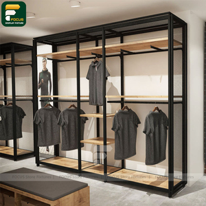 ราวแขวนเสื้อผ้าแบบรางคู่ ปรับระดับได้ สำหรับร้านค้าปลีกเสื้อผ้า - Product Image 1