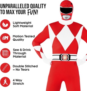 Costume da Power Ranger ForMorphsuits per adulti per uomini e donne per la celebrazione di Halloween con personaggi Echo e principessa - Product Image 2