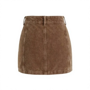 Nouvelle jupe mini moulante taille haute extensible pour femme 2026, avec poches à sequins, coupe classique, 100 % coton, style vintage, automne - Product Image 2