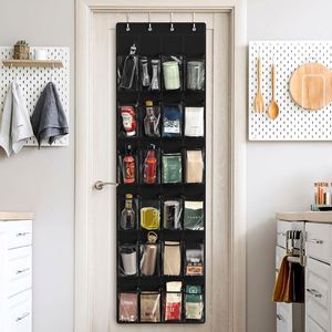 24 Pockets Crystal Clear PVC Over Door Shoe Organizer, Non-woven <b>Space</b> <b>Saving</b> Storage Rack Over the Door Shoe Organizer - Product Image 2
