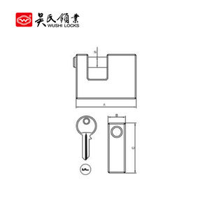 Candado tipo rectangular de hierro de fácil instalación antipolvo diseño creativo único barato personalizado - Product Image 3