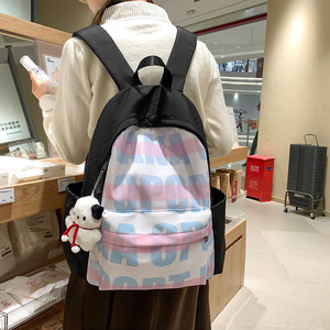 Nana Opor Student <b>Backpack</b> 15 Inches Letter Print Unisex <b>School</b> Bag Outdoor Sports <b>Backpack</b> - Product Image 3