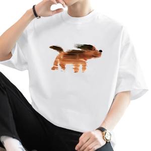 Nuevas Camisetas estampadas de moda de verano para hombres, manga corta, media manga, estilo coreano, ajuste holgado, 100% algodón, tela de 180 gramos - Product Image 1