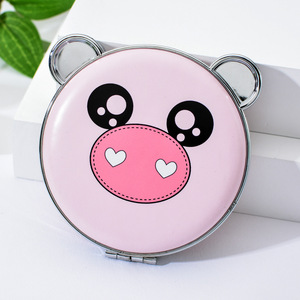 Specchio Portatile Rotondo a Forma di Maialino Carino con Logo Personalizzato Vendita Calda - Product Image 5